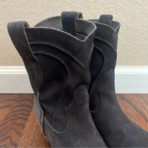 I.N.K. Made in Italy Black Leather Pull On Chelsea Booties Boots 39 Sz US 8-9 - Picture 8 of 16